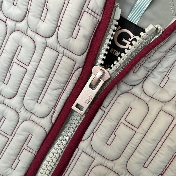 Brand New UGG Iggy Sherpa Half Zip Pullover Fleece Hooded Jacket Green Maroon - Picture 9 of 14